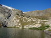 Looking west from the unnamed lake below Mount Mahler's north face....
