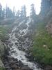 An impressive waterfall drains Timber Lake....