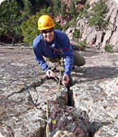 Andy Leach - Following Icarus on Tower One of Redgarden Wall, Eldorado Canyon.