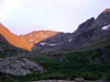 The sun sets on "Obstruction Point" at the head of Willow Creek Valley. Col...