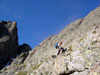 Barry climbs some ledges as he nears the north ridge....