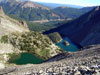 Unnamed lake on the left and Lake Agnes on the right during the ascent of M...