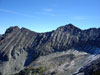View Nokhu Crags (left) and Static Peak (right) from Mount Mahler's east ri...