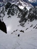 Charles and Fabio continue our hasty retreat down Grand Central Couloir....