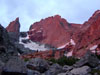 Due to the morning cloud cover the alpine glow on The Sharkstooth and surro...