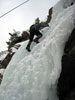 Eric climbs the lower flow....