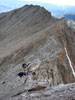 John and Mike scrambling along the Powell Peak - Thatchtop ridge....