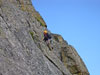 Me leading the second pitch. I traversed right across a broad ledge and the...